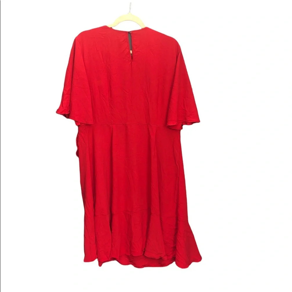 WHO WHEAT WEAR RED RUFFLE DRESS - Picture 2 of 4
